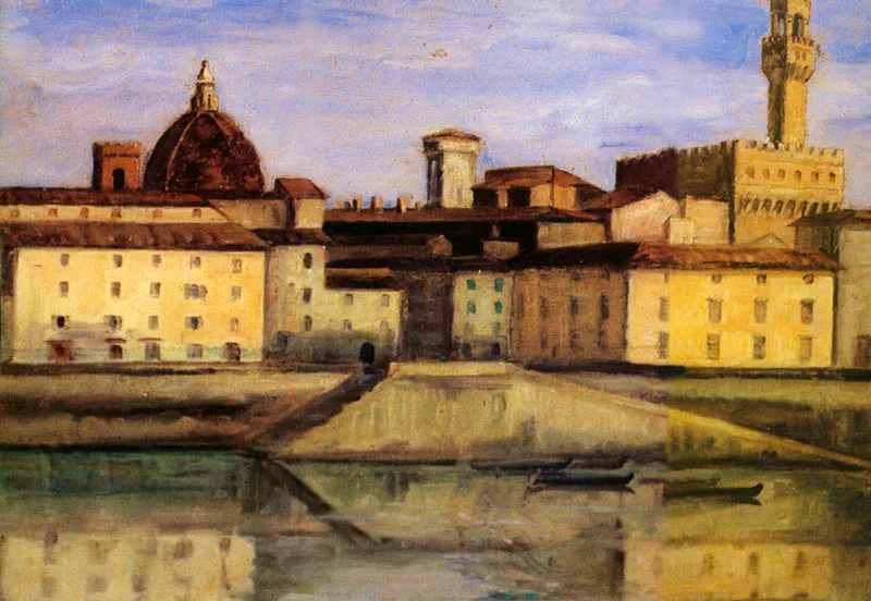 El arno y el palacio viejo (Florencia).  leo. 1928 