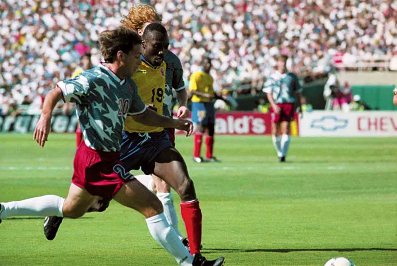 Junio 22, 1994. Estados Unidos 2, Colombia 1. 
Rincn fue con Colombia a los mundiales de Italia 1990, EE. UU. 1994 y Francia 1998. 