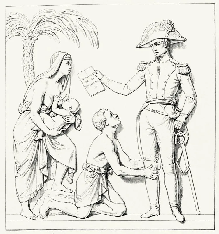 Simn Bolvar consigui del Congreso de Ccuta (1821) la primera medida en favor de los esclavos. Grabado de Rodrguez en el Papel Peridico Ilustrado. 