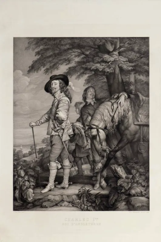 Anton van Dyck (invent), David Joseph Desvachez (grab) / Chalcographie du Louvre (imprimi) / Carlos I, rey de Inglaterra / Siglo xvii / Grabado en metal / 86,5 x 67,6 cm 