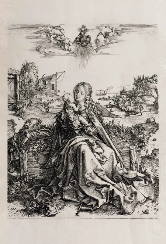 Alberto Durero (invent y grab) / Virgen con liblula / Siglos xv-xvi / Grabado en metal  / 33 x 25 cm 