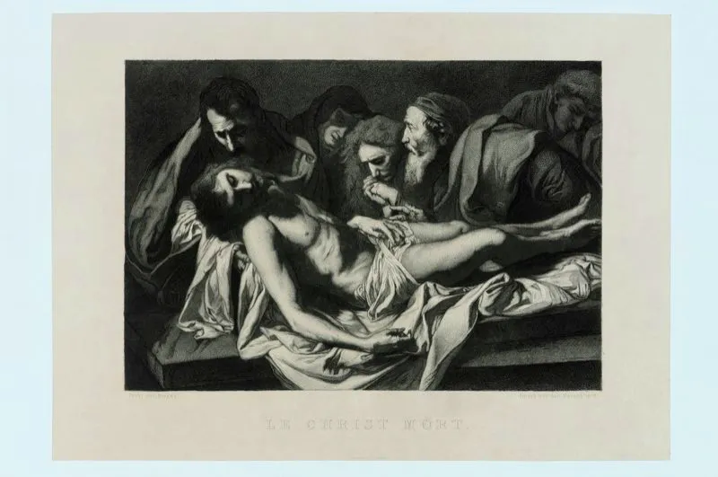 Jos de Ribera (invent), Alp. Masson (grab) / Chalcographie du Louvre (imprimi) / Cristo muerto / Siglo xvii / Grabado en metal / 30 x 40 cm 
