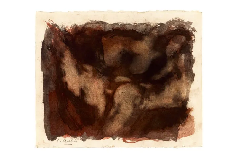 Aguada de leo y sanguina sobre papel / 21,5 cm x 26,5 cm 
