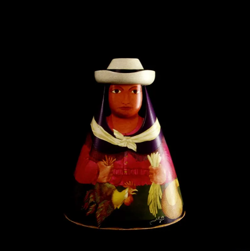 Figura de campesina labrada en madera y recubierta con barniz de Pasto. Eduardo Muoz Lora. Pasto, Nario. Jos Fernando Machado