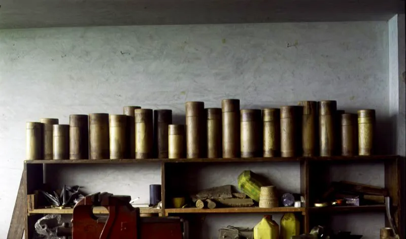 Recipientes en guadua para guardar granos y objetos. Marcelo Villegas. Manizales, Caldas. Jorge Eduardo Arango