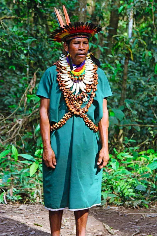 Entre los siona-cofan-inga del piedemonte andino- amaznico, los chamanes suelen usar dentro de su indumentaria ceremonial el tahal (cordones terciados con semillas), adems de sus collares de dientes de jaguar y pecares, todo lo cual tiene importantes simbolismos, casi siempre relacionados con la fuerza interior y las dualidades de las fuerzas del cosmos ancestral. 